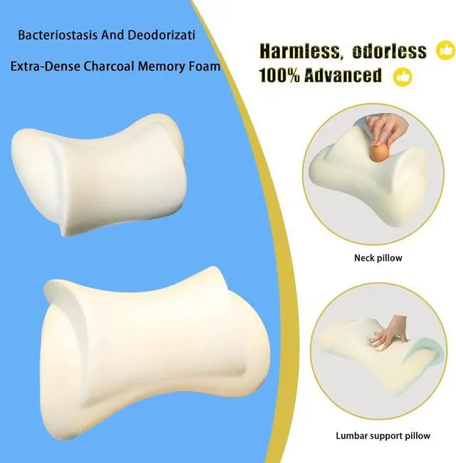 Alt view image 2 of 6 - Lumbar Support Pillow for Car,Car Neck Pillow Kit for Car with Adjustable Strap,Car Headrest Pillow Ergonomic Design for Comfort