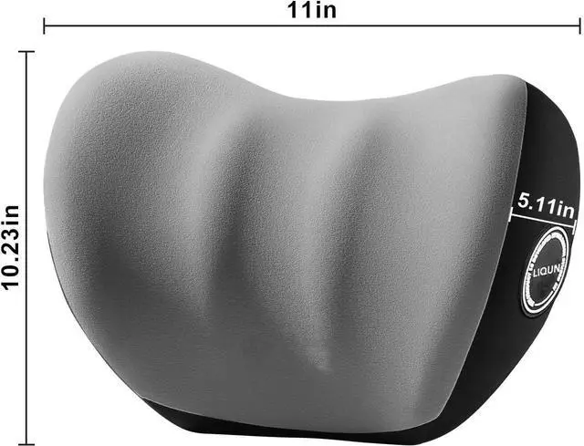 Alt view image 2 of 7 - LIQUN Memory Foam Car Neck Pillow, Neck Support Pillow, Neck Support Pad Pain Relief, Adjustable Belt and Breathable Detachable, Suitable for Most Car Pillows Grey