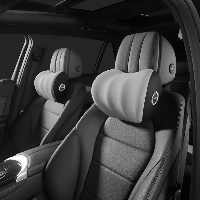 Alt view image 3 of 7 - LIQUN Memory Foam Car Neck Pillow, Neck Support Pillow, Neck Support Pad Pain Relief, Adjustable Belt and Breathable Detachable, Suitable for Most Car Pillows Grey