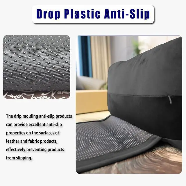 Alt view image 3 of 6 - Headrest Pillow with Pearl Cotton Filling - Non-Slip Headrest Cushion for Recliners, Sofas and Loveseats (Black)