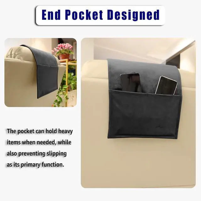 Alt view image 6 of 6 - Headrest Pillow with Pearl Cotton Filling - Non-Slip Headrest Cushion for Recliners, Sofas and Loveseats (Black)
