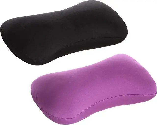 Main image of 2 Pack Microbead Neck Pillow Squishy, Bone Headrest Pillow Neck & Cervical Support Bolster Cushion Comfortable Soft Universal Tube Pillow for Home Sofa Bed Travel Car Sleeping (Black + Purple)