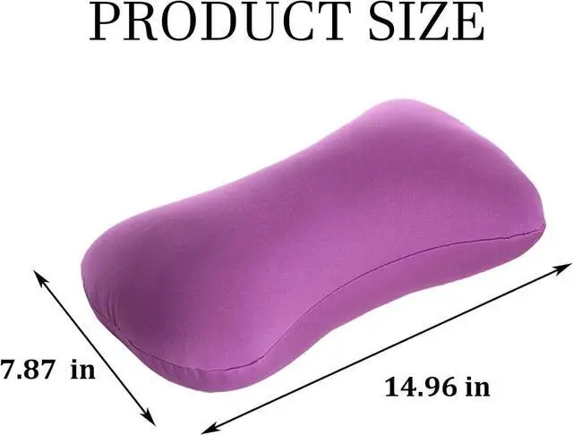 Alt view image 2 of 6 - 2 Pack Microbead Neck Pillow Squishy, Bone Headrest Pillow Neck & Cervical Support Bolster Cushion Comfortable Soft Universal Tube Pillow for Home Sofa Bed Travel Car Sleeping (Black + Purple)