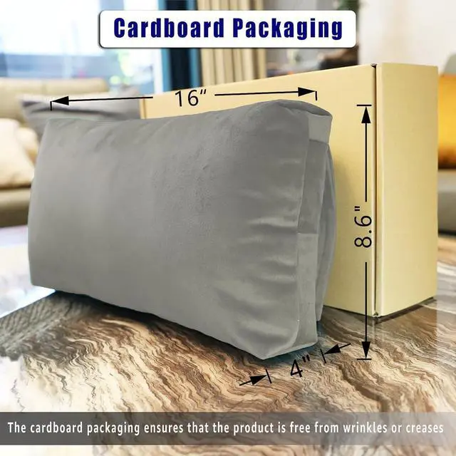 Alt view image 2 of 6 - Non-Slip Head Pillow for Recliners - Neck Support Cushion with Velvet Cover for Pain Relief at Home, Office and Travel (Light Gray)