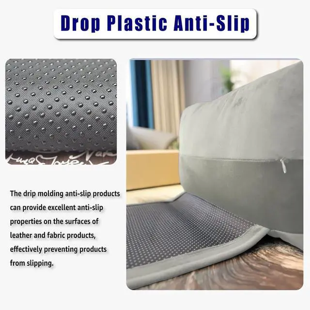 Alt view image 3 of 6 - Non-Slip Head Pillow for Recliners - Neck Support Cushion with Velvet Cover for Pain Relief at Home, Office and Travel (Light Gray)