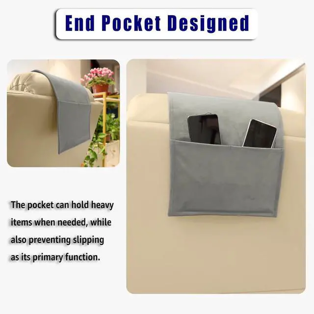 Alt view image 6 of 6 - Non-Slip Head Pillow for Recliners - Neck Support Cushion with Velvet Cover for Pain Relief at Home, Office and Travel (Light Gray)