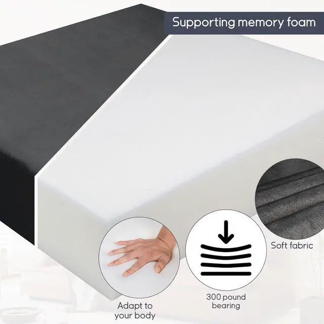 Alt view image 3 of 7 - Memory Foam Recliner Chair Cushions,Extra Large Non-Slip 4" Thick Supportive Lumbar Support Pillow for Elderly Supportive Seat Cushion with Lumbar Pillow for Rest(12.8" Backrest Height,Black