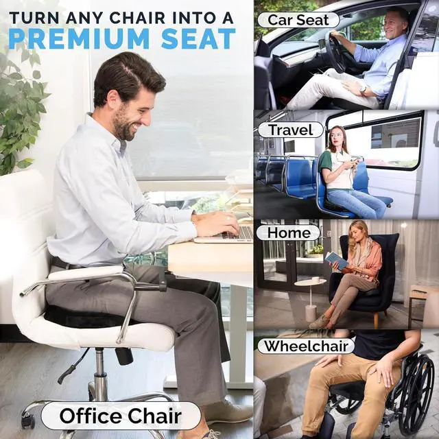 Alt view image 7 of 7 - ComfiLife Premium Gel & Memory Foam Seat Cushion  Doctor Recommended Office Chair Cushion, Car Seat Cushion  Chair Cushions for Back & Sciatica Pain Relief  Seat Cushions for Office & Desk (Black)