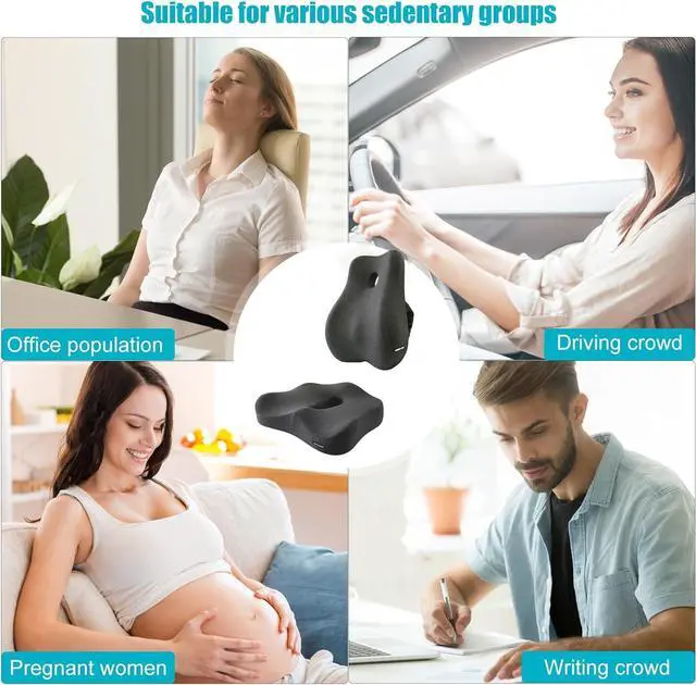 Alt view image 4 of 5 - Coccyx Seat Cushion, Sciatica Pain Relief Tailbone Cushion for Office Chair, Car Seat, and Home Seat, Office Chair Cushions for Back and Butt(Dark Grey)