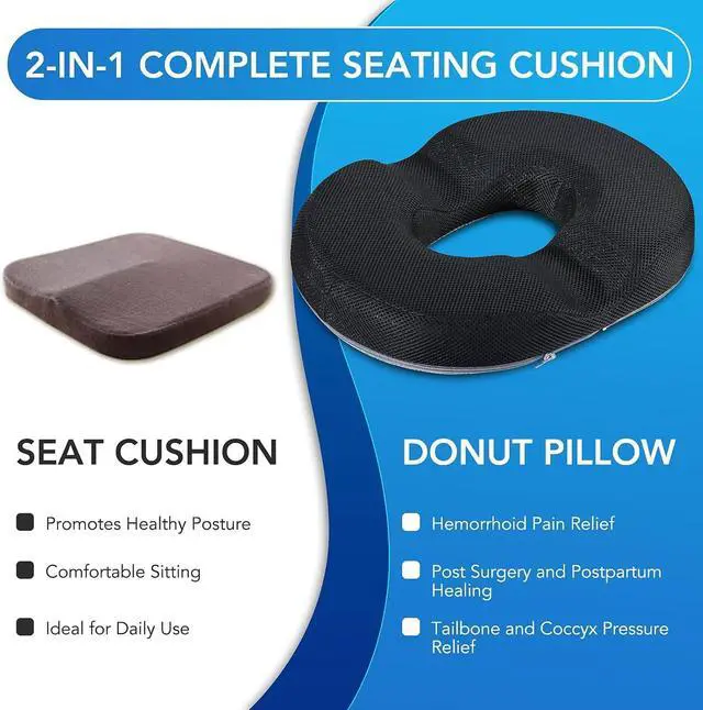 Alt view image 4 of 7 - Lumbar Support Pillow for Office Chair Car, Gaming Chair Lower Back Pain Relief Memory Foam Cushion with 3D Mesh Cover Ergonomic Orthopedic Back Rest Cooling Gel Donut Pillow