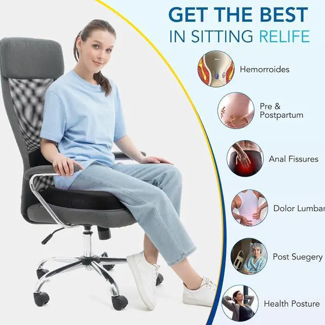 Alt view image 5 of 7 - Lumbar Support Pillow for Office Chair Car, Gaming Chair Lower Back Pain Relief Memory Foam Cushion with 3D Mesh Cover Ergonomic Orthopedic Back Rest Cooling Gel Donut Pillow