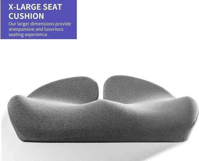 Alt view image 2 of 7 - SupremeComfort X-Large Gel Infused High Density Foam Seat Cushion for Office Chair, Kitchen Chair, Car Seats- Elevate Your Seating Experience -Pressure Sore and Tailbone Pain Relief