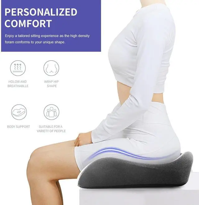 Alt view image 4 of 7 - SupremeComfort X-Large Gel Infused High Density Foam Seat Cushion for Office Chair, Kitchen Chair, Car Seats- Elevate Your Seating Experience -Pressure Sore and Tailbone Pain Relief