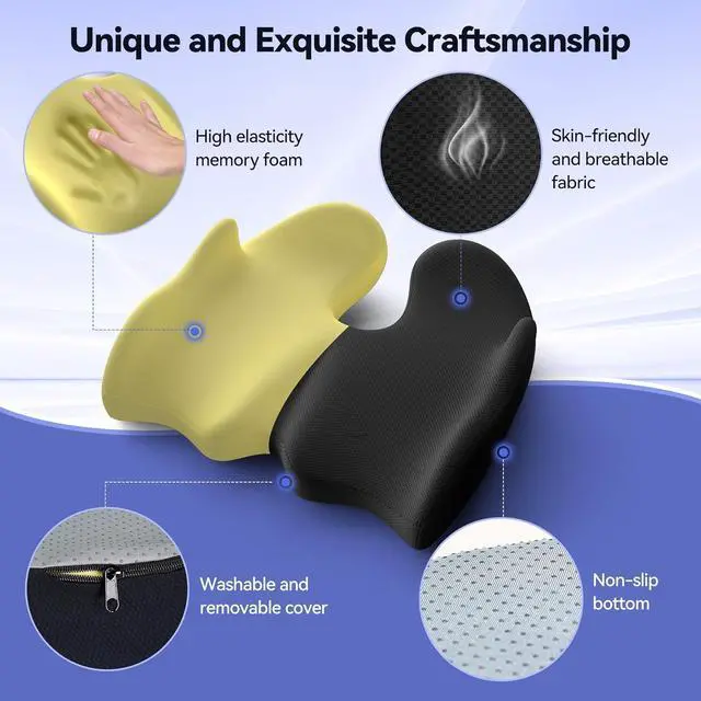 Alt view image 5 of 7 - Seat Cushion, X Large Car Seat Cushion, Memory Foam Cushions for Office Chair, Chair Cushions for Tailbone Pain Relief & Pressure Relief Sciatica for Long Sitting