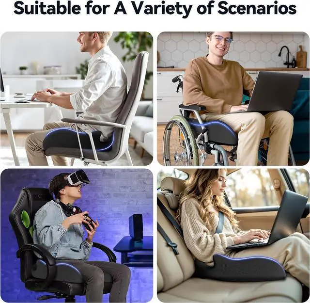 Alt view image 7 of 7 - Seat Cushion, X Large Car Seat Cushion, Memory Foam Cushions for Office Chair, Chair Cushions for Tailbone Pain Relief & Pressure Relief Sciatica for Long Sitting