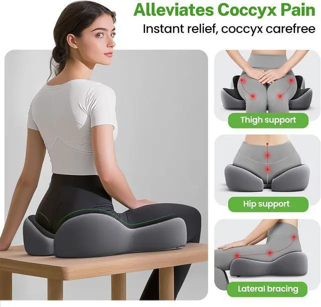 Alt view image 4 of 7 - Benazcap X Large Seat Cushion for Sciatica Pain Relief, 2024 Upgraded Seat Cushions for Office Chairs, Desk Chair Cushions/Office Chair Cushion, Tailbone Pain Relief Cushion for Car/Wheelchair