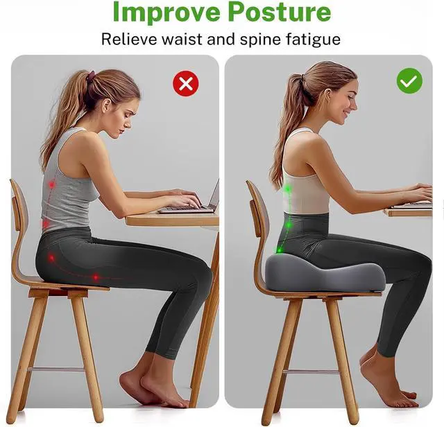 Alt view image 5 of 7 - Benazcap X Large Seat Cushion for Sciatica Pain Relief, 2024 Upgraded Seat Cushions for Office Chairs, Desk Chair Cushions/Office Chair Cushion, Tailbone Pain Relief Cushion for Car/Wheelchair