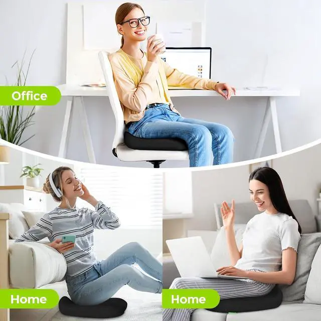 Alt view image 6 of 7 - AUVON Multi-Layer Gel Seat Cushion for Ideal Support & Softness, Cooling Memory Foam Chair Cushion for Hemorrhoid, Sciatica & Tailbone Pain Relief, Anti-Slip Back Seat Pillow