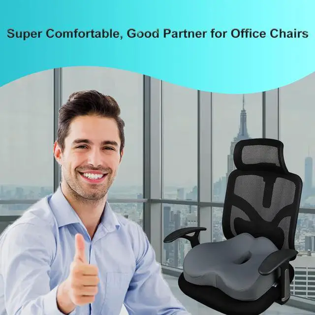 Alt view image 4 of 7 - Chair Seat Cushion, Memory Foam Cushions for Office Chair, Car Seat, Airplane, Relieving Pressure Tailbone Sciatica Back Pain for Long Sitting Office Workers, Car DriversGrey