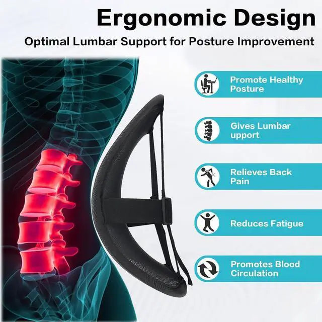 Alt view image 4 of 7 - Lumbar Support Back Support for Office Chair 2 Pack Lumbar Support Pillow for Car Chair Back Support with Double Layer Breathable Mesh & Adjustable Straps