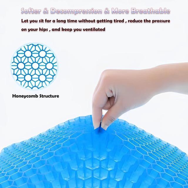Alt view image 2 of 7 - Gel Seat Cushion - Cooling, Breathable, and Pressure-Relieving Long Sitting for Office Chair, Home, Car, and Wheelchair UseExperience Ultimate