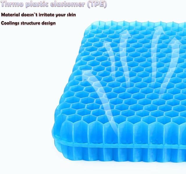 Alt view image 3 of 7 - Gel Seat Cushion - Cooling, Breathable, and Pressure-Relieving Long Sitting for Office Chair, Home, Car, and Wheelchair UseExperience Ultimate