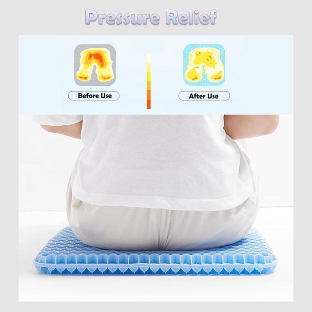 Alt view image 4 of 7 - Gel Seat Cushion - Cooling, Breathable, and Pressure-Relieving Long Sitting for Office Chair, Home, Car, and Wheelchair UseExperience Ultimate