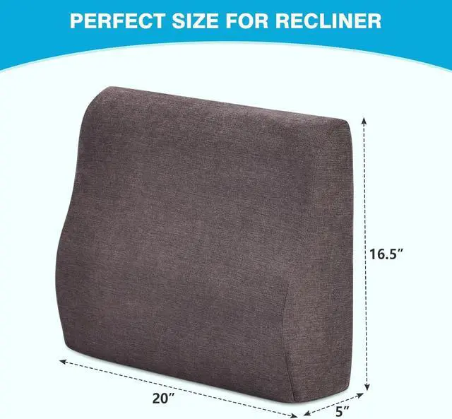Alt view image 6 of 7 - TANYOO Back Support Pillow for Recliner Dual Layer Lumbar Support Pillow with Gel Memory Foam Ergonomic Orthopedic Couch Lumbar Cushions for Elderly Lower Back Pain Relief Washable Cover Brown