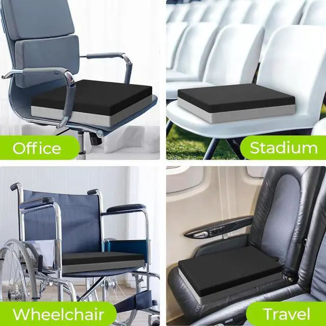 Alt view image 6 of 7 - AUVON Ventilation Seat Cushion with Innovation Heat Dissipation Design, Anti-bedsore Wheelchair Cushion with Supportive Memory Foam, Waterproof & Anti-slip Cover, Improve Lower Back & Tailbone Comfort