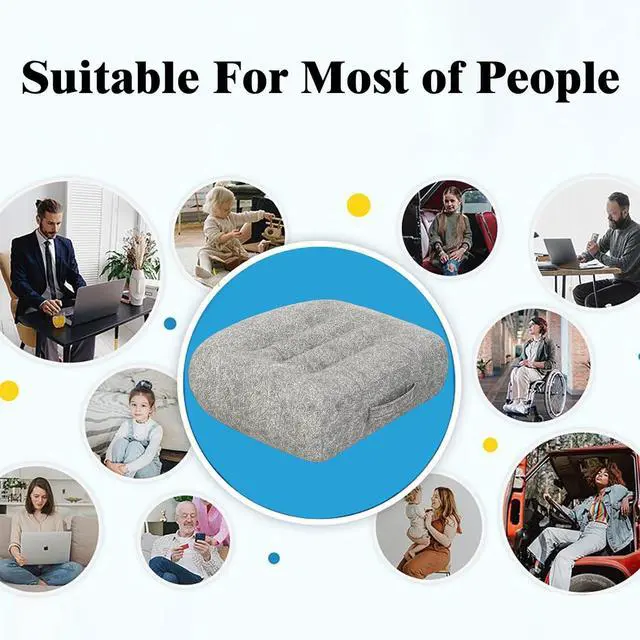 Alt view image 5 of 7 - Super Thicken Car Seat Cushion for Adults/Office Chair Cushions/Butt Pillow for Car Long Sitting,Portable Car Seat Pad Fatigue Relief Suitable for Trucks,Cars,Office Chairs,WheelchairsLight gray