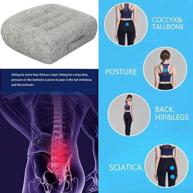 Alt view image 4 of 7 - Super Thicken Car Seat Cushion for Adults/Office Chair Cushions/Butt Pillow for Car Long Sitting,Portable Car Seat Pad Fatigue Relief Suitable for Trucks,Cars,Office Chairs,WheelchairsLight gray