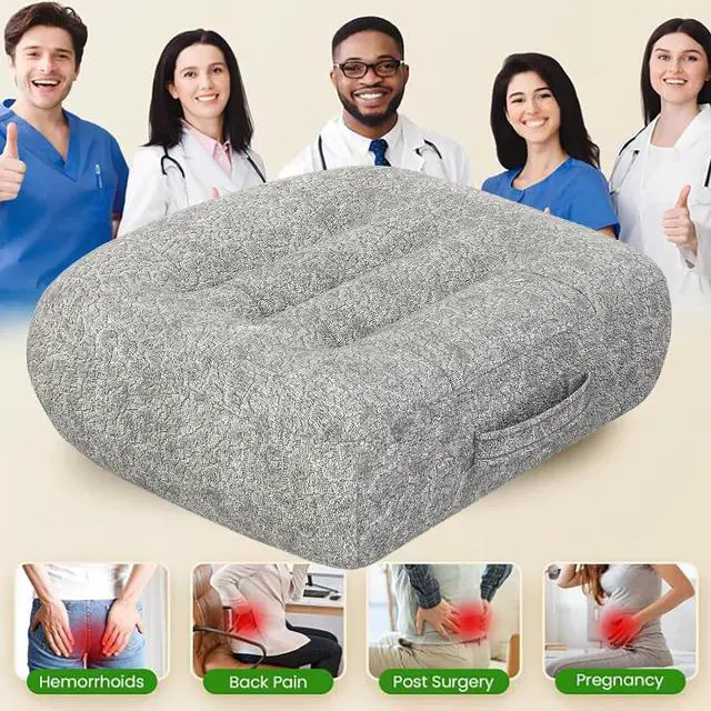 Alt view image 6 of 7 - Super Thicken Car Seat Cushion for Adults/Office Chair Cushions/Butt Pillow for Car Long Sitting,Portable Car Seat Pad Fatigue Relief Suitable for Trucks,Cars,Office Chairs,WheelchairsLight gray