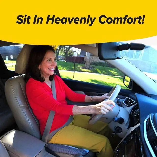Alt view image 2 of 7 - Memory Foam Car Seat Cushion  AS-SEEN-ON-TV  Advanced Lumbar Support, Back Pain Relief, Non-Slip, Breathable Washable Cover, for Car, Office, Wheelchair