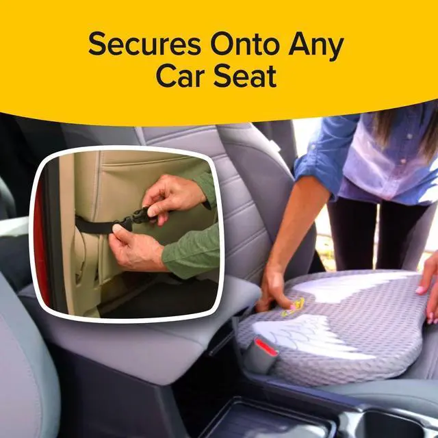 Alt view image 6 of 7 - Memory Foam Car Seat Cushion  AS-SEEN-ON-TV  Advanced Lumbar Support, Back Pain Relief, Non-Slip, Breathable Washable Cover, for Car, Office, Wheelchair