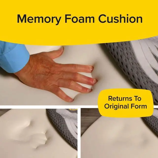 Alt view image 7 of 7 - Memory Foam Car Seat Cushion  AS-SEEN-ON-TV  Advanced Lumbar Support, Back Pain Relief, Non-Slip, Breathable Washable Cover, for Car, Office, Wheelchair