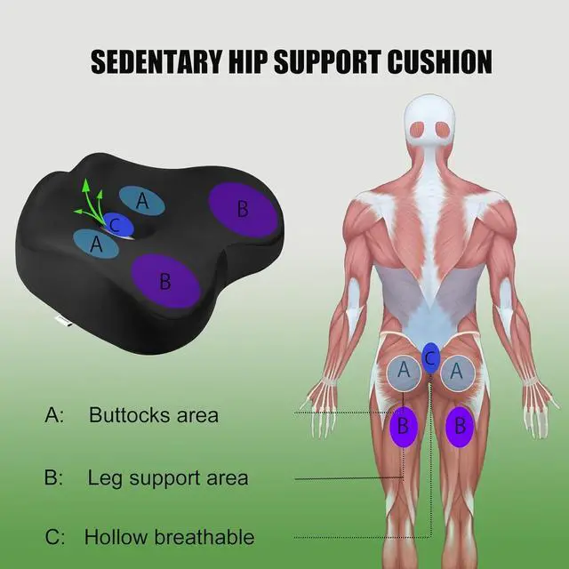 Alt view image 3 of 6 - Seat Cushions - Memory Foam Seat Cushions for Office Chairs - Pressure Relief Seat Cushion for Tailbone Pain Relief - Ergonomic Support for Long Sitting Workers & Car Seat Cushions for Drivers