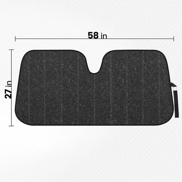 Alt view image 3 of 7 - BDK-AS-2511 Front Windshield Shade-Accordion Folding Auto Sunshade for Car Truck SUV-Blocks UV Rays Sun Visor Protector-Keeps Your Vehicle Cool-57 x 27 Inch, Black Glitter
