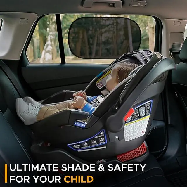 Alt view image 7 of 7 - EcoNour Car Window Shades for Baby (4 Pack) | Safeguard Seat from Sun & Heat | Sun Shade Side Windows for Kids | Automotive Sun Protection from UV | Child Safety Accessories | Medium - 20"x12"