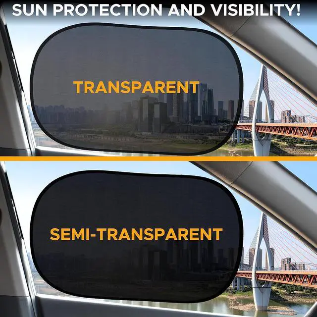 Alt view image 3 of 7 - EcoNour Car Window Shades for Baby (4 Pack) | Safeguard Seat from Sun & Heat | Sun Shade Side Windows for Kids | Automotive Sun Protection from UV | Child Safety Accessories | Medium - 20"x12"