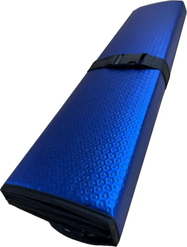 Alt view image 4 of 7 - Windshield Sunshade-Thicken 5-Layer Bubble Block Heat and Sun UV Rays,Front Windshield Sun Shade,Sun Visor for Car- Keeps Your Vehicle Cool - 58 x 27.5 Inch (Dark Blue)