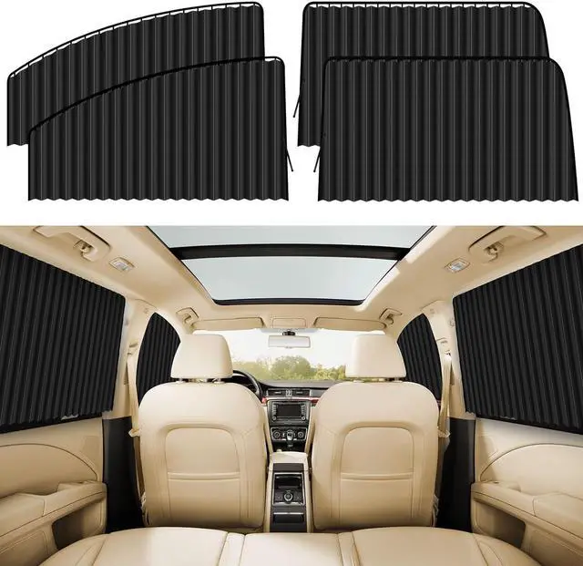 Main image of ZATOOTO 4 PCS Side Window Sun Shade Black Privacy Sunshade - Magnetic Curtain Blinds Covers - Keeps Cooler Screen for Sleeping Camping Accessories