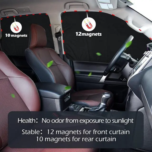 Alt view image 5 of 7 - XCBYT Car Window Shades, 4 Pack Privacy Curtains, Sun Shades for Baby, 100% Light Block for Car, Camping, Napping, Sleeping, Breastfeeding, Cloth Changing