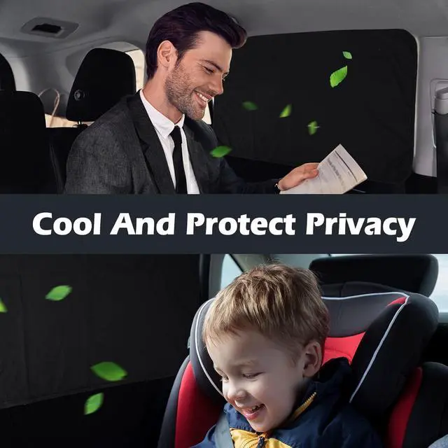 Alt view image 6 of 7 - XCBYT Car Window Shades, 4 Pack Privacy Curtains, Sun Shades for Baby, 100% Light Block for Car, Camping, Napping, Sleeping, Breastfeeding, Cloth Changing
