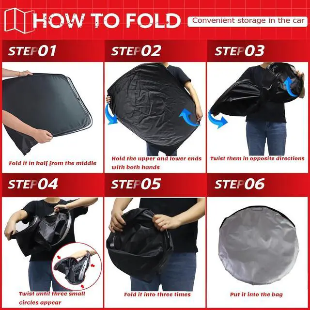 Alt view image 6 of 6 - KAYZT Windshield Sun Shade for 2012-2015 Honda Civic Foldable Sunshade Front Window Custom Fit Car Accessories