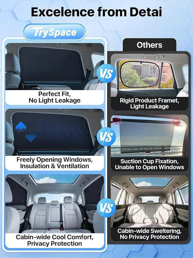 Alt view image 4 of 7 - [2025 Upgraded] Car Window Shades for Baby [ArcticShield Cooling Tech] (2 Pack) UV-Blocker Sun Shade  99% UV Protection Fit SUV/Sedan/Minivan | Roll Windows Down, Privacy Safe, Medium