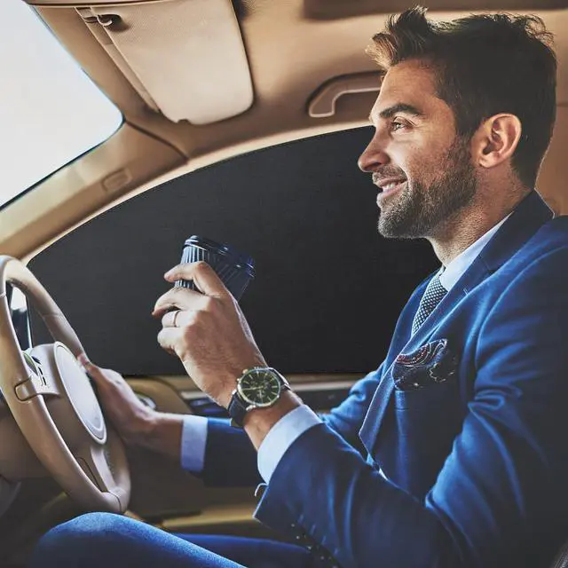 Alt view image 5 of 7 - ZATOOTO Car Window Shades - 2 Pcs Black Silk Side Front Protection Covers - Magnetic Privacy Sun Shades Curtain Keeps Cooler for Baby Kids Sleeping