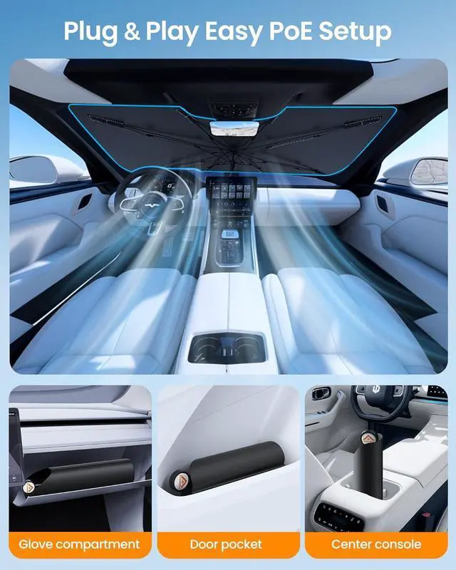 Alt view image 7 of 7 - Car Windshield Sun Shade [2025 Upgrade] - Blocks 99.9% UV Rays | 99% Vehicles Compatibility Retractable Sun Shade for Car Windshield Shades for Front Windows Sunshade Medium (57" L x 32" W)