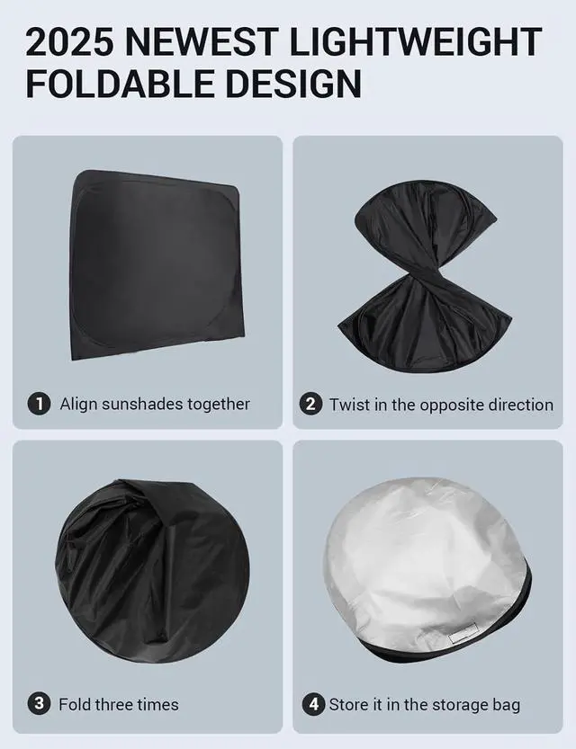 Alt view image 3 of 5 - Proadsy Windshield Sun Shade Custom Fit 2019-2024 2025 Subaru Forester SUV, Crossover, Base, Premium, Sport, Limited Accessories Foldable Front Sunshade Protector Blocks UV Rays Keep Car Cooler