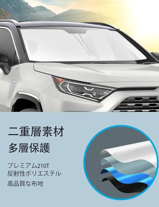 Alt view image 5 of 5 - Proadsy Windshield Sun Shade Custom Fit 2019-2024 2025 Subaru Forester SUV, Crossover, Base, Premium, Sport, Limited Accessories Foldable Front Sunshade Protector Blocks UV Rays Keep Car Cooler