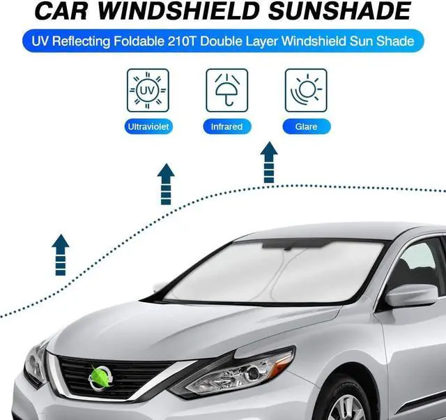 Alt view image 2 of 6 - KUST Custom Fit Windshield Sun Shade for 2013-2018 Nissan Altima Sedan Sunshade Foldable Sun Visor Protector Blocks UV Rays Keep Your Car Cooler